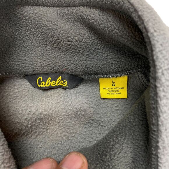 Cabela's Pullover Men's Large Gray Fleece Long Sleeve Mock Neck Quarter Zip - Picture 5 of 12